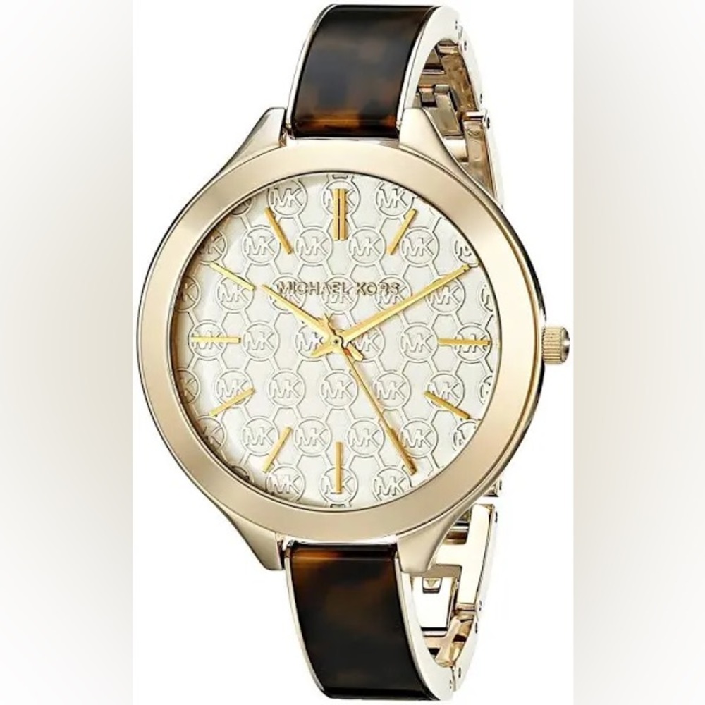 Women's Michael Kors Slim Runway Tortoise Acetate Watch MK4293
